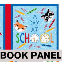 A Day at School Fabric Book Panel to sew - QuiltGirls®