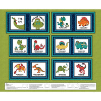 Dinosaur Friends Fabric Book Panel to Sew - QuiltGirls®