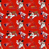 (Remnant 18") MLB Disney Mickey St Louis Cardinals Fabric to sew - QuiltGirls®