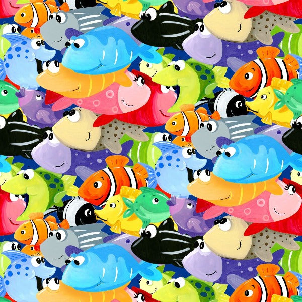 Under the Sea Packed Fish Fabric to sew - QuiltGirls®