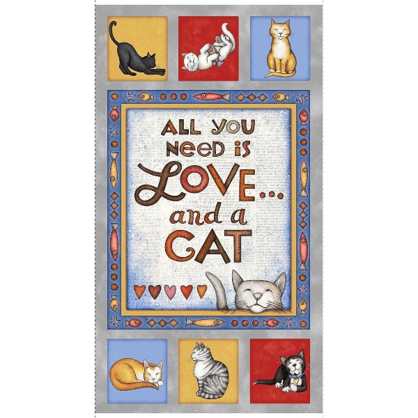 All You Need is Love and a Cat Fabric Panel to sew - QuiltGirls®
