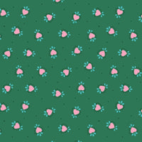 GRN Bo Ho Hearts on Green Fabric to sew - QuiltGirls®
