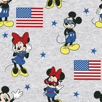 Mickey and Minnie American Flag Fabric to sew - QuiltGirls®