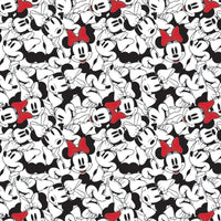 Minnie Mouse Stacked on White Fabric to sew - QuiltGirls®