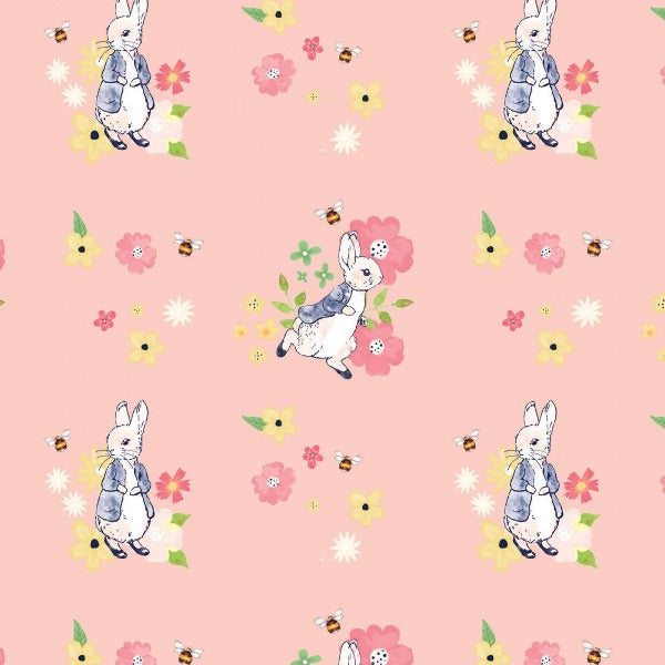 Peter Rabbit Floral Bee Digital Fabric to sew - QuiltGirls®