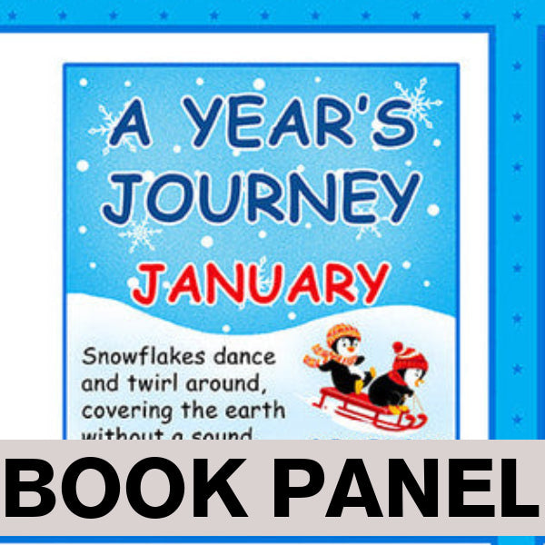 A Year’s Journey Fabric Book Panel to sew Book Panel (35’’x44’’) Panel