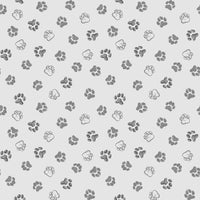 A Day in the Park Dog Paw Prints on Light Grey Fabric to sew - QuiltGirls®