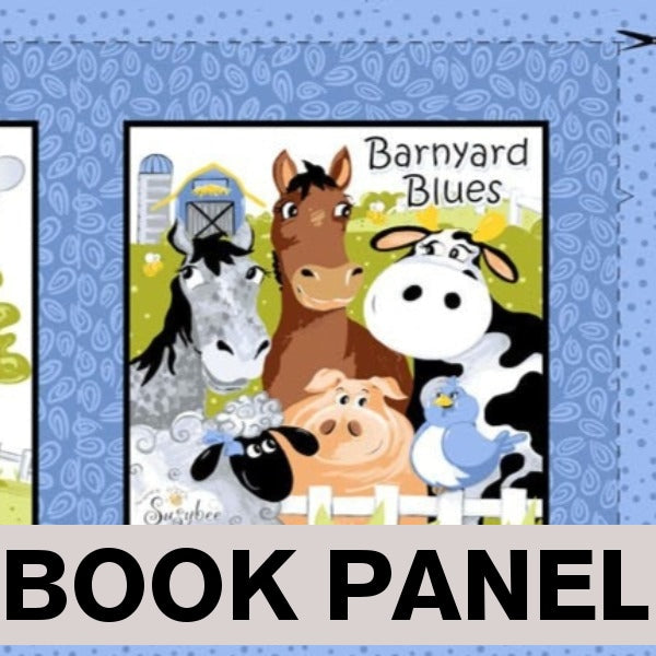 Susybee's Barnyard Blues Fabric Book Panel to sew - QuiltGirls®