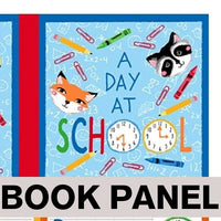 
              A Day at School Fabric Book Panel to sew - QuiltGirls®
            