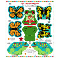 Frog and Butterfly Snuggle Pillow Panel to sew - QuiltGirls®