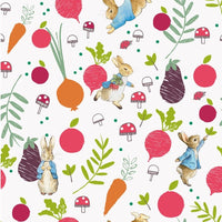 (Remnant 18") Peter Rabbit in the Vegetable Garden Digital Fabric to sew - QuiltGirls®