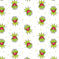 (Remnant 18") The Muppets Kermit on White Fabric to Sew - QuiltGirls®