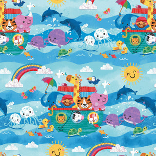 Noah and Friends Scenic Fabric to sew - QuiltGirls®
