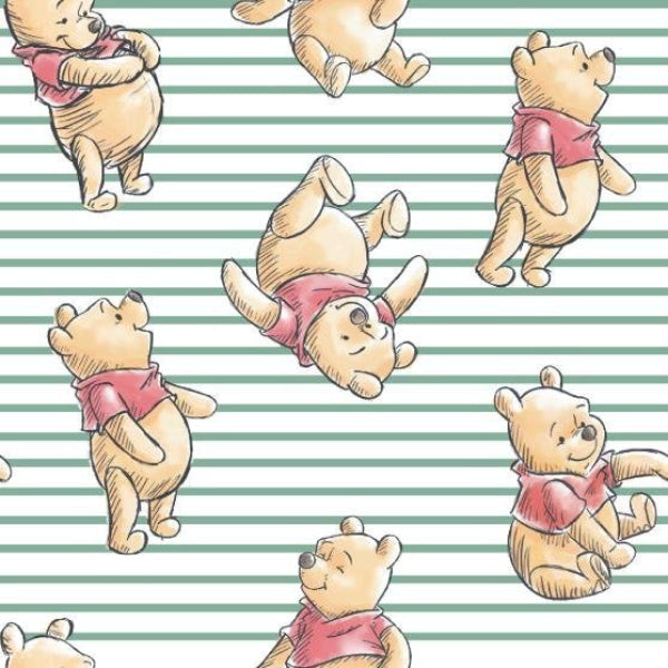 Winnie the Pooh Stripe Fabric to sew