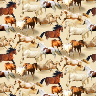 Running Free Horses Fabric to sew - QuiltGirls®