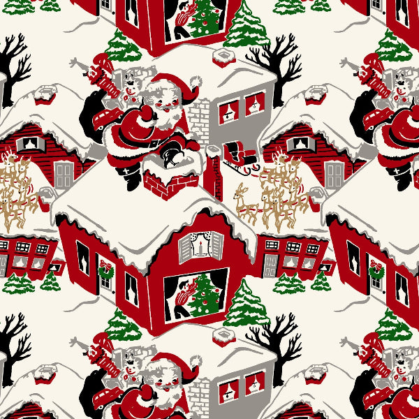 Santa Coming to Town Rooftop Fabric to Sew - QuiltGirls®
