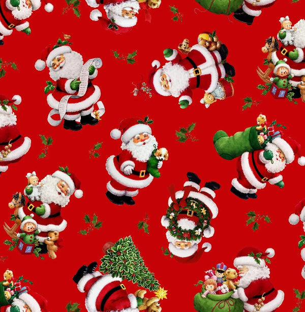 Santa's List on Red Fabric to Sew - QuiltGirls®