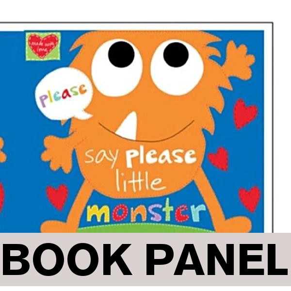 Say Please Little Monster Fabric Book Panel to sew - QuiltGirls®