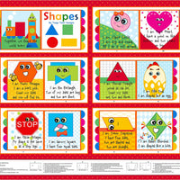Shapes Fabric Book Panel to sew Book Panel (35’’x44’’) Panel