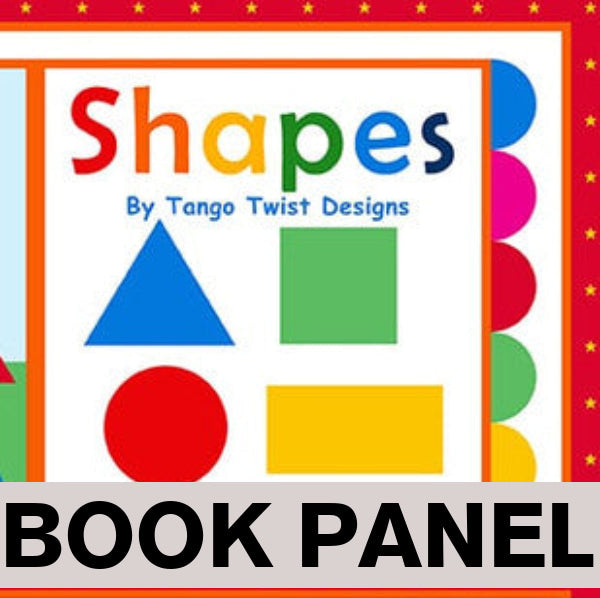 Shapes Fabric Book Panel to sew Book Panel (35’’x44’’) Panel