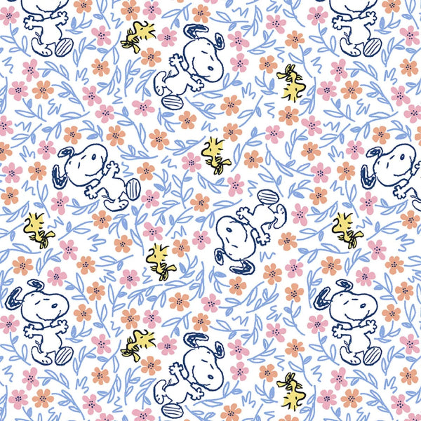 Snoopy and Woodstock Floral Frolic Fabric to sew