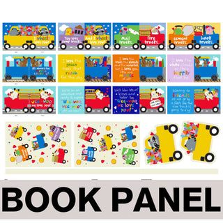 I Wheely Love You Fabric Book Panel to sew - QuiltGirls®
