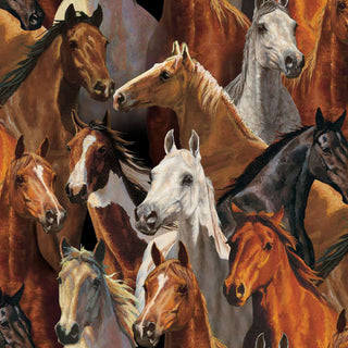 Wild Wings Horses Packed Fabric to sew - QuiltGirls®