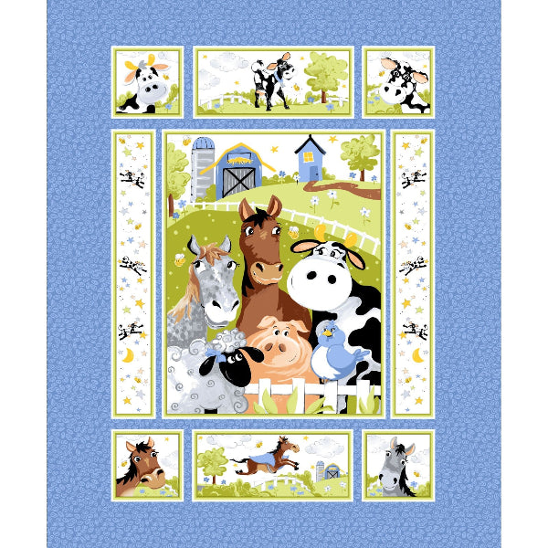 Susybee's Barnyard Blues Quilt Panel to sew - QuiltGirls®