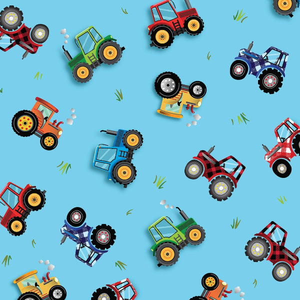 Barnyard Rules Tractor Toss Fabric to sew - QuiltGirls®