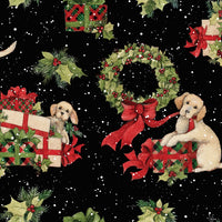 Christmas Puppy and Presents Fabric to Sew - QuiltGirls®