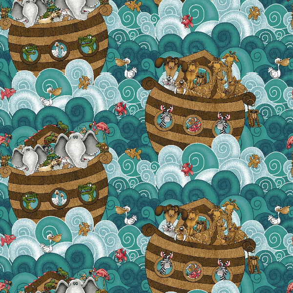 Two by Two Floating Ark Fabric to sew - QuiltGirls®