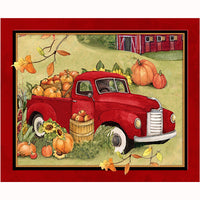 Harvest Red Truck Quilt Panel to Sew - QuiltGirls®