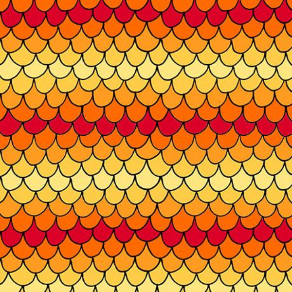 ORNG House on the Hill Scallops Yellow/Orange Fabric to sew - QuiltGirls®
