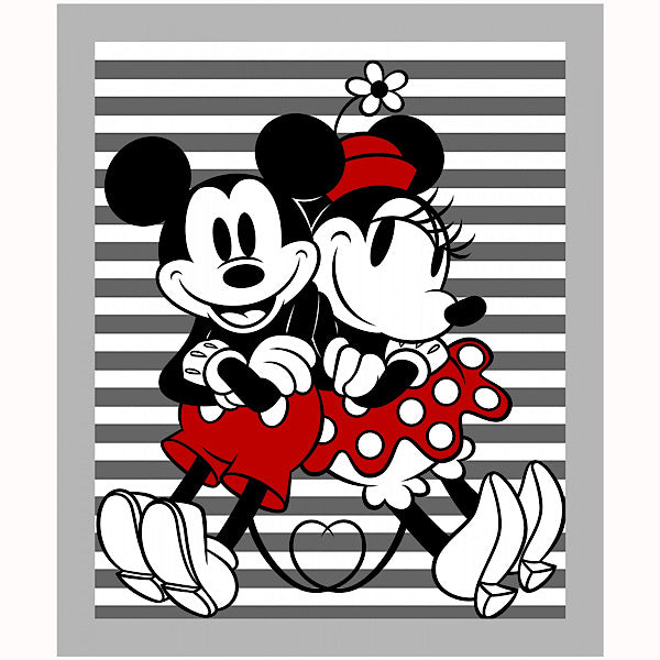 Mickey and Minnie Mouse Stripe Quilt Panel to sew - QuiltGirls®