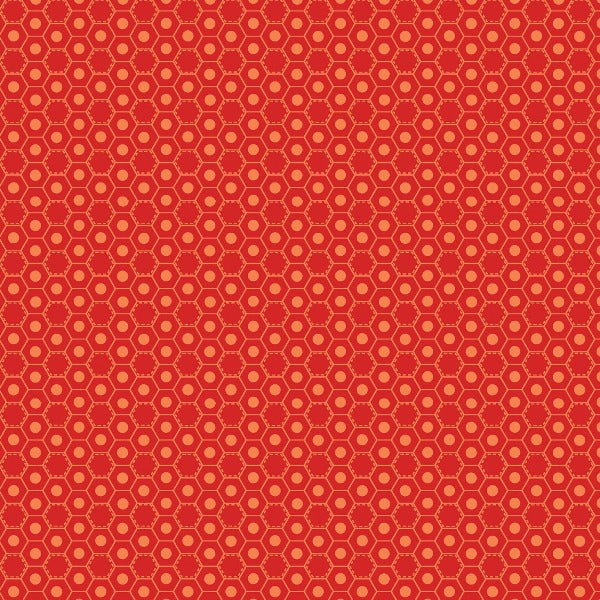 RED Basic Hugs Red Hexagon Fabric to sew - QuiltGirls®