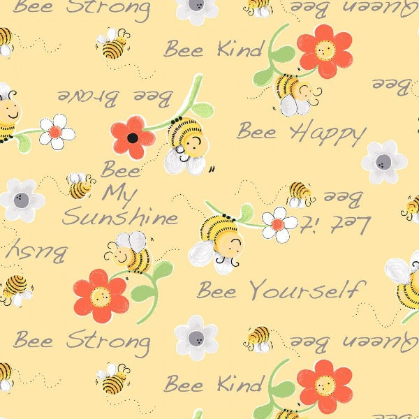 Susybee's Bee My Sunshine on yellow Fabric to sew - QuiltGirls®