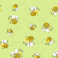 Susybee's Bees on Green Fabric to sew - QuiltGirls®