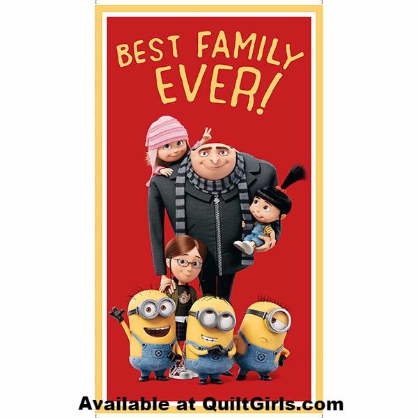 Despicable Me 3, Best Family Ever Fabric Panel to sew - QuiltGirls®