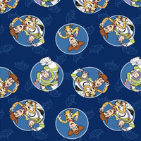 (Remnant 18") Buzz and Woody Badges Fabric to sew - QuiltGirls®