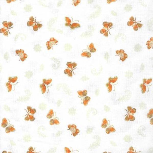 WHT Daphne's Butterflies on White Fabric to sew - QuiltGirls®