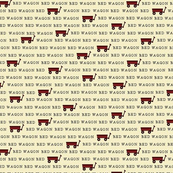 My Red Wagon Words on Cream Fabric to sew - QuiltGirls®