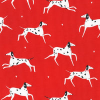 Dalmatians on Red Fabric to sew - QuiltGirls®