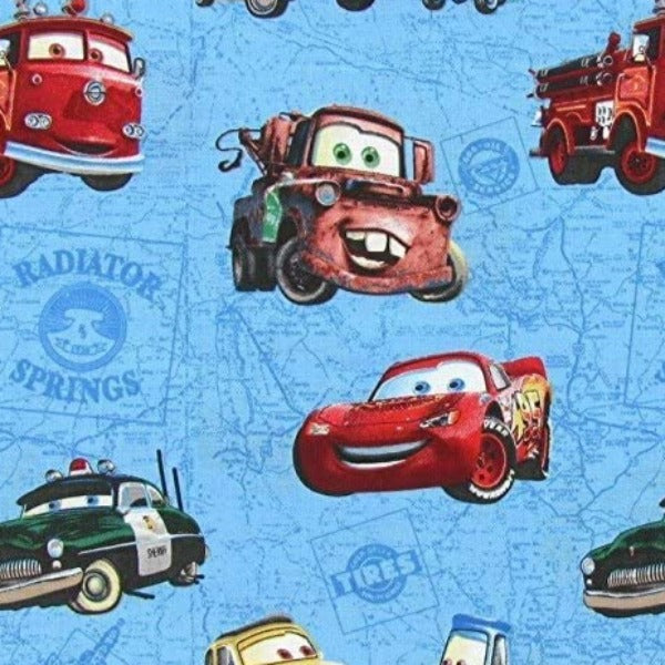 Disney Cars Toss on Map Fabric to sew - QuiltGirls®