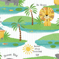 (Remnant 18") Dream Big Scenic on White Fabric to Sew - QuiltGirls®