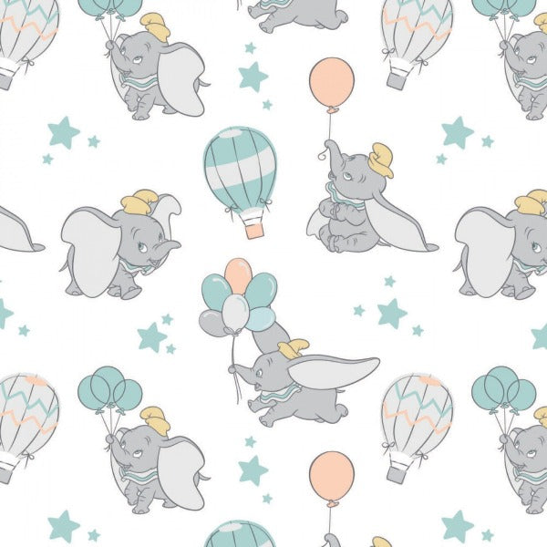 Dumbo My Little Circus White Fabric to sew - QuiltGirls®