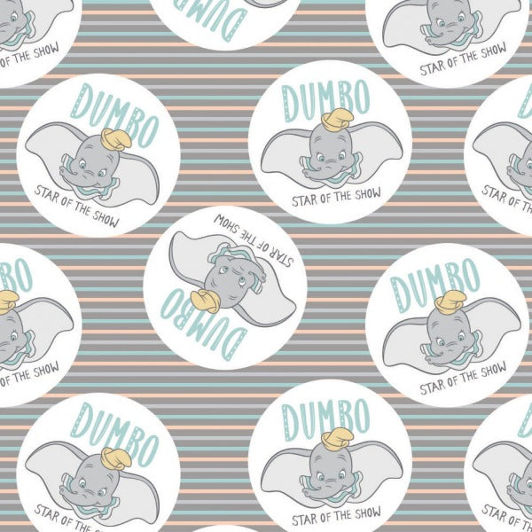Dumbo Star of the Show Grey Fabric to sew - QuiltGirls®