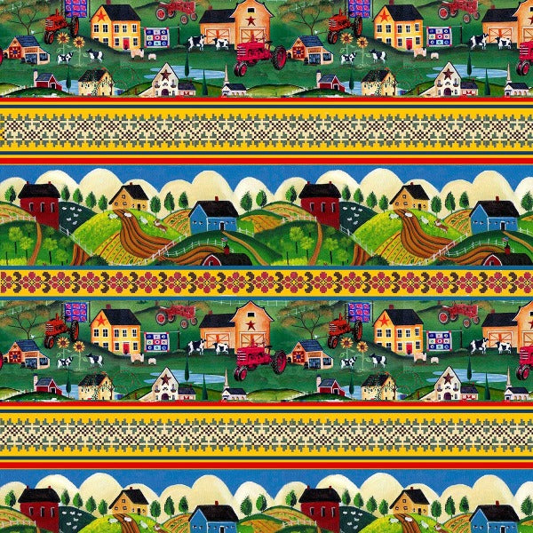 Farmall Folk Art Stripe Fabric to sew - QuiltGirls®