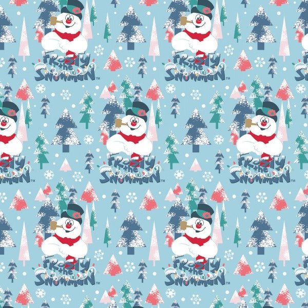 Frosty Retro Forrest on Blue Fabric to Sew - QuiltGirls®