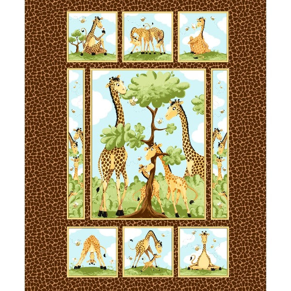 Susybee's Giraffe Quilt Panel to sew - QuiltGirls®