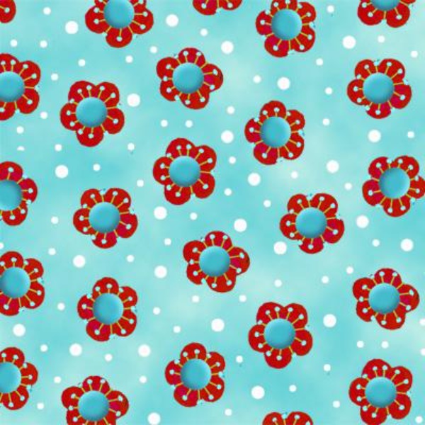 BLU Cool Cats Flowers on Blue Fabric to sew - QuiltGirls®